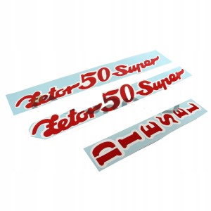 Naklejki napisy Zetor 50 Super komplet czeskie
